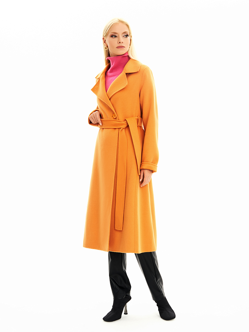 Пальто D21177 Желто-оранжевый