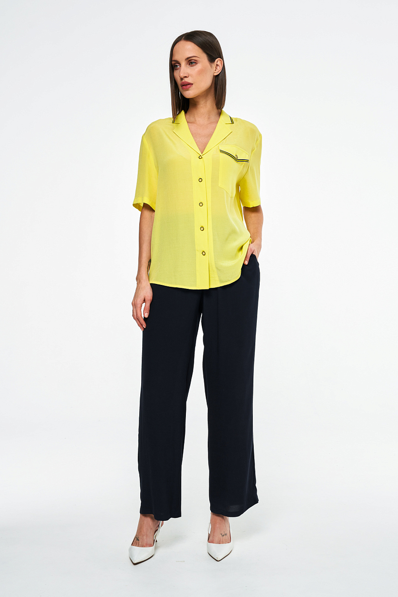 Блуза с укороченным рукавом оттенка лимончелло