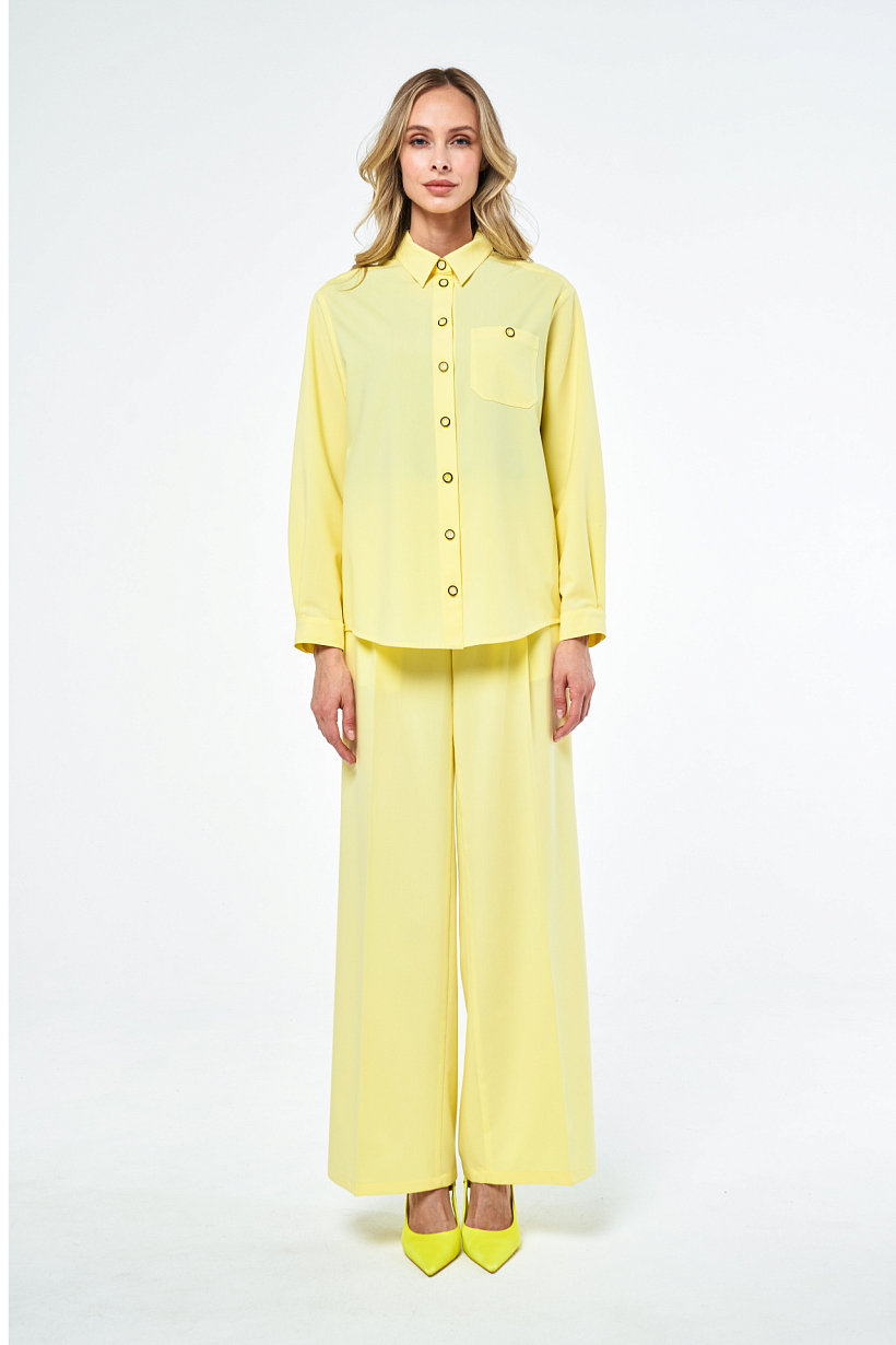 Блуза желтая с поясом 